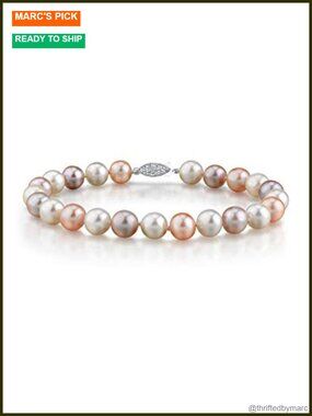 AAAA Cultured Freshwater Pearl Bracelet White Gold Clasp Fine Jewelry